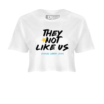 Sneaker match tees – Sneaker Tees To Match Air Jordan 11 Gamma Shoes – They Not Like Us Crop T-Shirt White 2