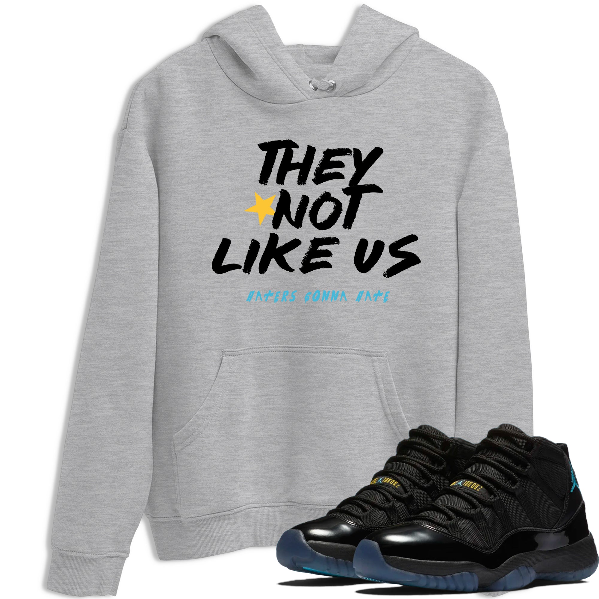 Sneaker match tees – Sneaker Tees To Match Air Jordan 11 Gamma Shoes – They Not Like Us Tee Heather Grey 1