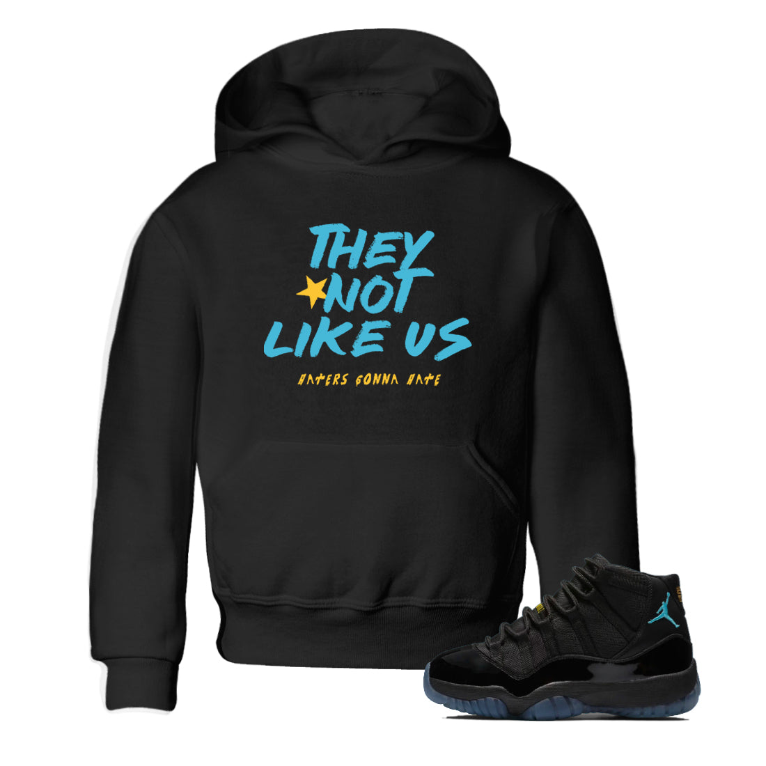 Sneaker match tees – Sneaker Tees To Match Air Jordan 11 Gamma Shoes – They Not Like Us Kids T-Shirt Black 1