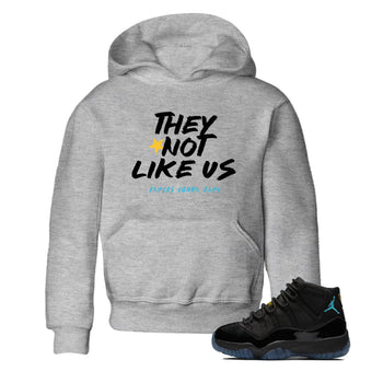 Sneaker match tees – Sneaker Tees To Match Air Jordan 11 Gamma Shoes – They Not Like Us Kids T-Shirt Heather Grey 1
