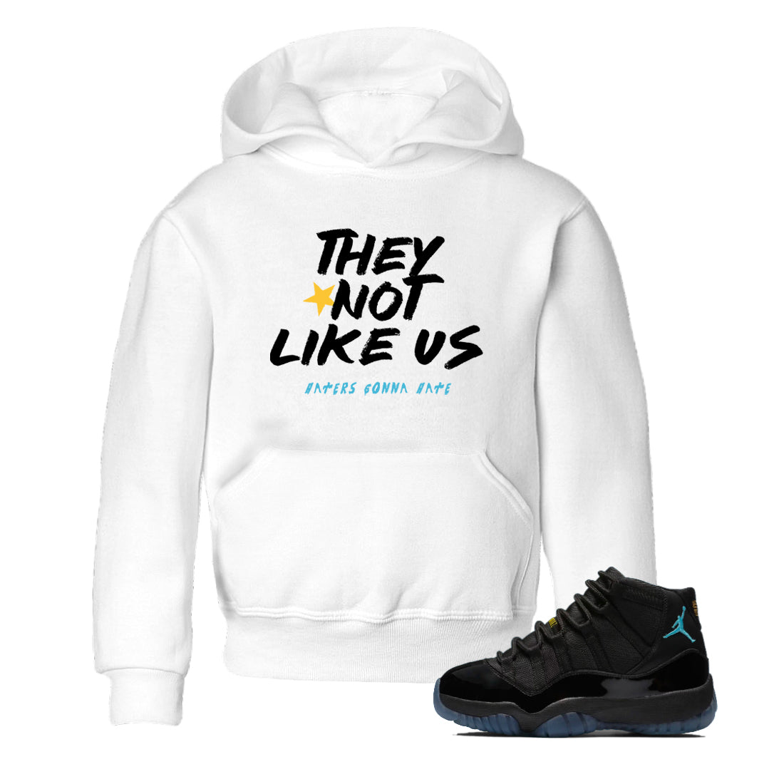 Sneaker match tees – Sneaker Tees To Match Air Jordan 11 Gamma Shoes – They Not Like Us Kids T-Shirt White 1
