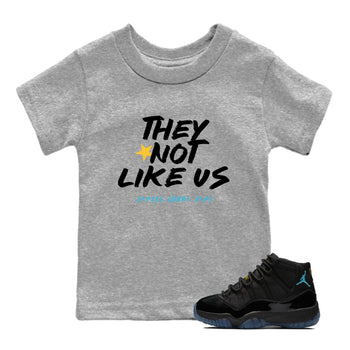Sneaker match tees – Sneaker Tees To Match Air Jordan 11 Gamma Shoes – They Not Like Us Kids T-Shirt Heather Grey 1