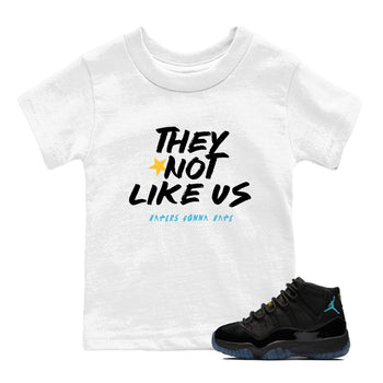 Sneaker match tees – Sneaker Tees To Match Air Jordan 11 Gamma Shoes – They Not Like Us Kids T-Shirt White 1