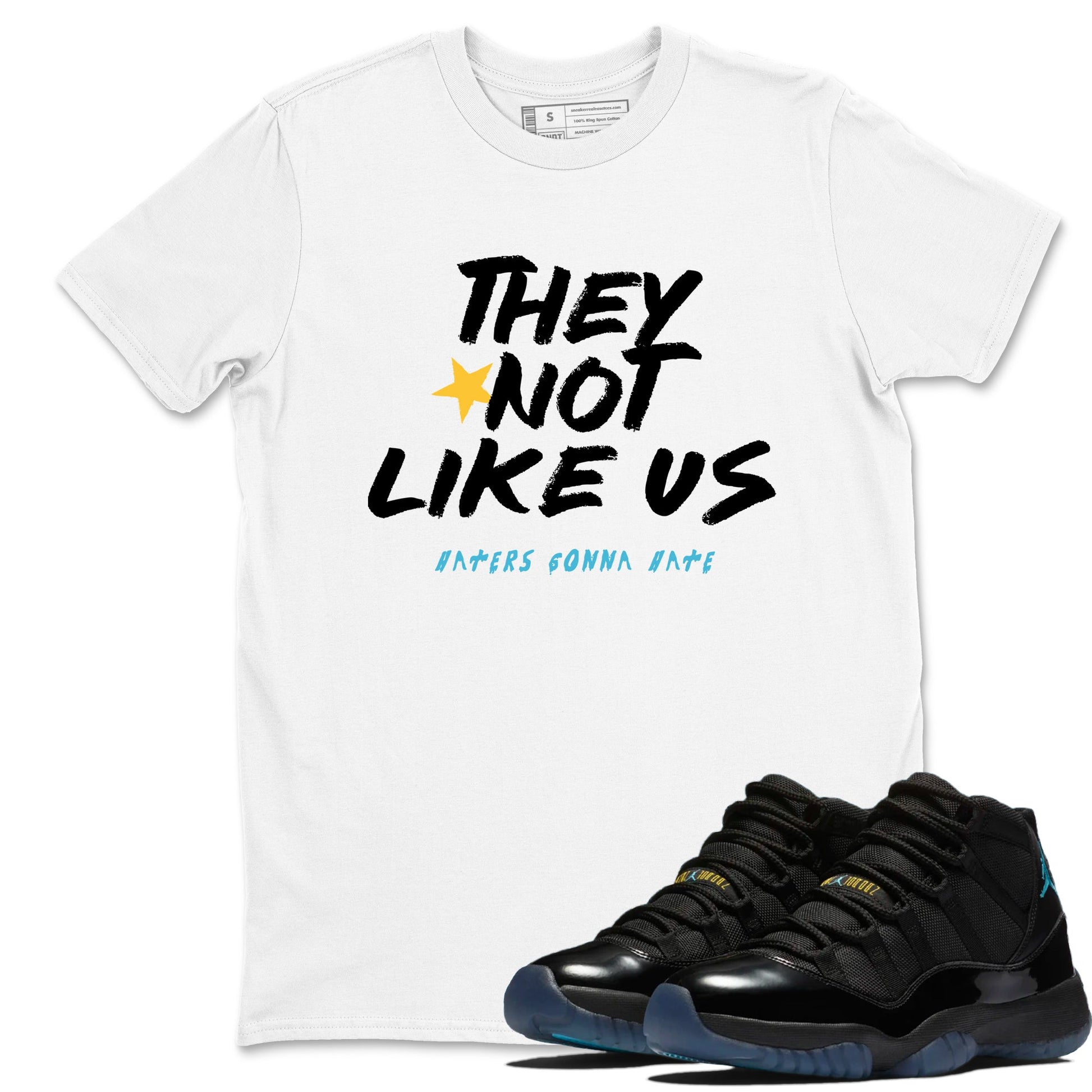 Sneaker match tees – Sneaker Tees To Match Air Jordan 11 Gamma Shoes – They Not Like Us Tee White 1