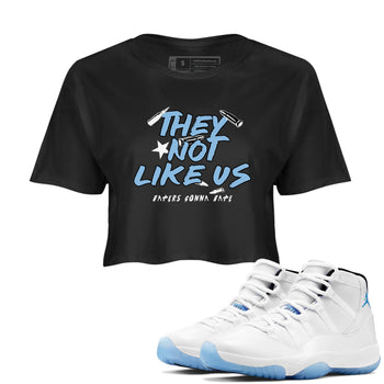 11s Legend Blue shirts to match jordans They Not Like Us best t shirts to wear with jordans AJ11 Retro Legend Blue match shoes to clothes SNRT Sneaker Tees unisex cotton Black 1 crop tee