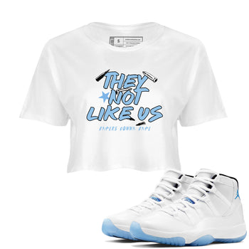 11s Legend Blue shirts to match jordans They Not Like Us best t shirts to wear with jordans AJ11 Retro Legend Blue match shoes to clothes SNRT Sneaker Tees unisex cotton White 1 crop tee