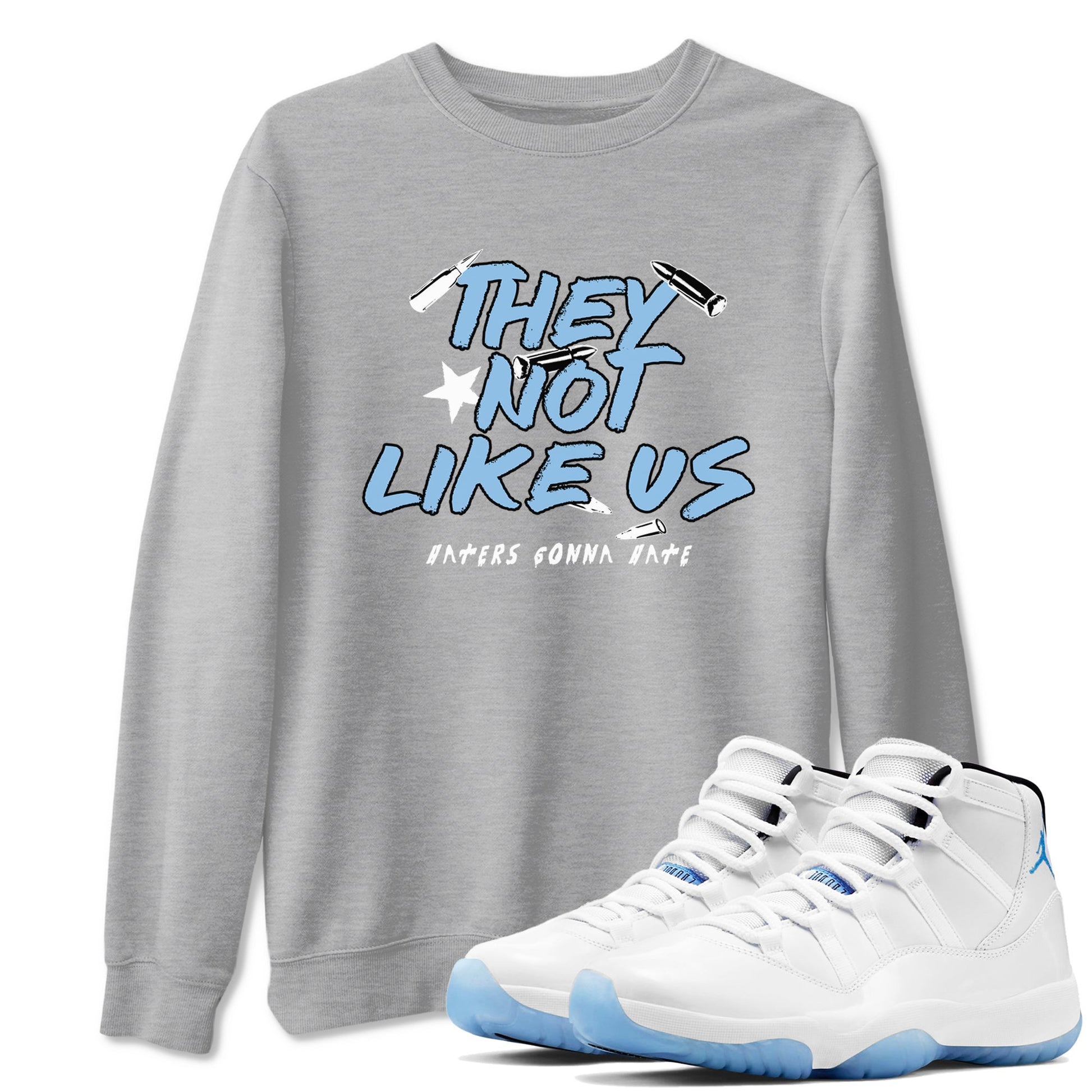 11s Legend Blue shirts to match jordans They Not Like Us best t shirts to wear with jordans AJ11 Retro Legend Blue match shoes to clothes SNRT Sneaker Tees unisex cotton Heather Grey 1 shirts