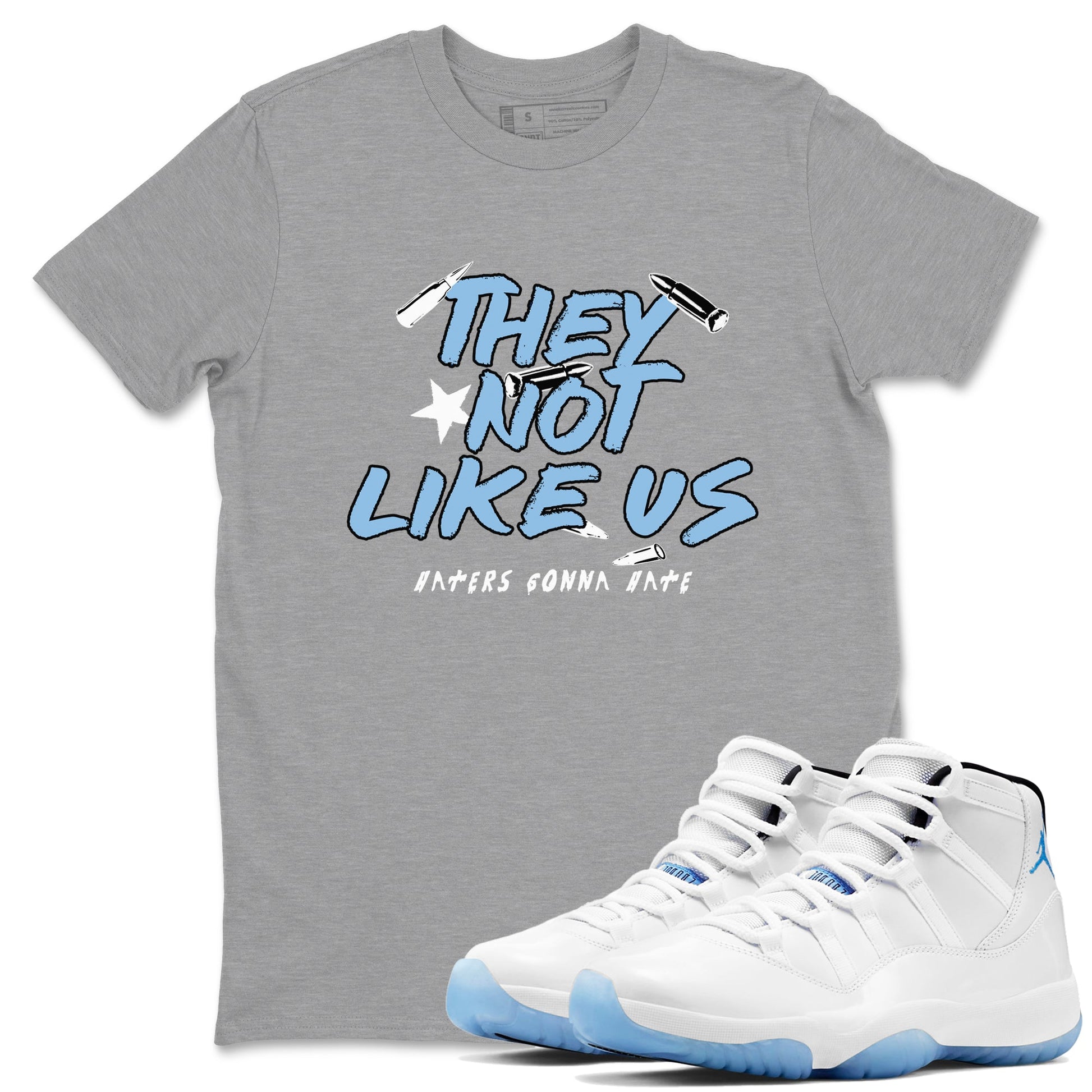 11s Legend Blue shirts to match jordans They Not Like Us best t shirts to wear with jordans AJ11 Retro Legend Blue match shoes to clothes SNRT Sneaker Tees unisex cotton Heather Grey 1 shirts