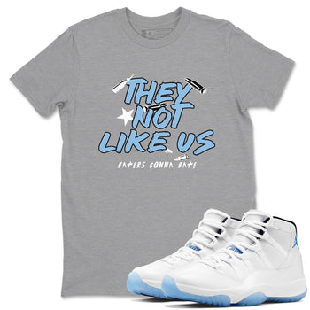 11s Legend Blue shirts to match jordans They Not Like Us best t shirts to wear with jordans AJ11 Retro Legend Blue match shoes to clothes SNRT Sneaker Tees unisex cotton Heather Grey 1 shirts