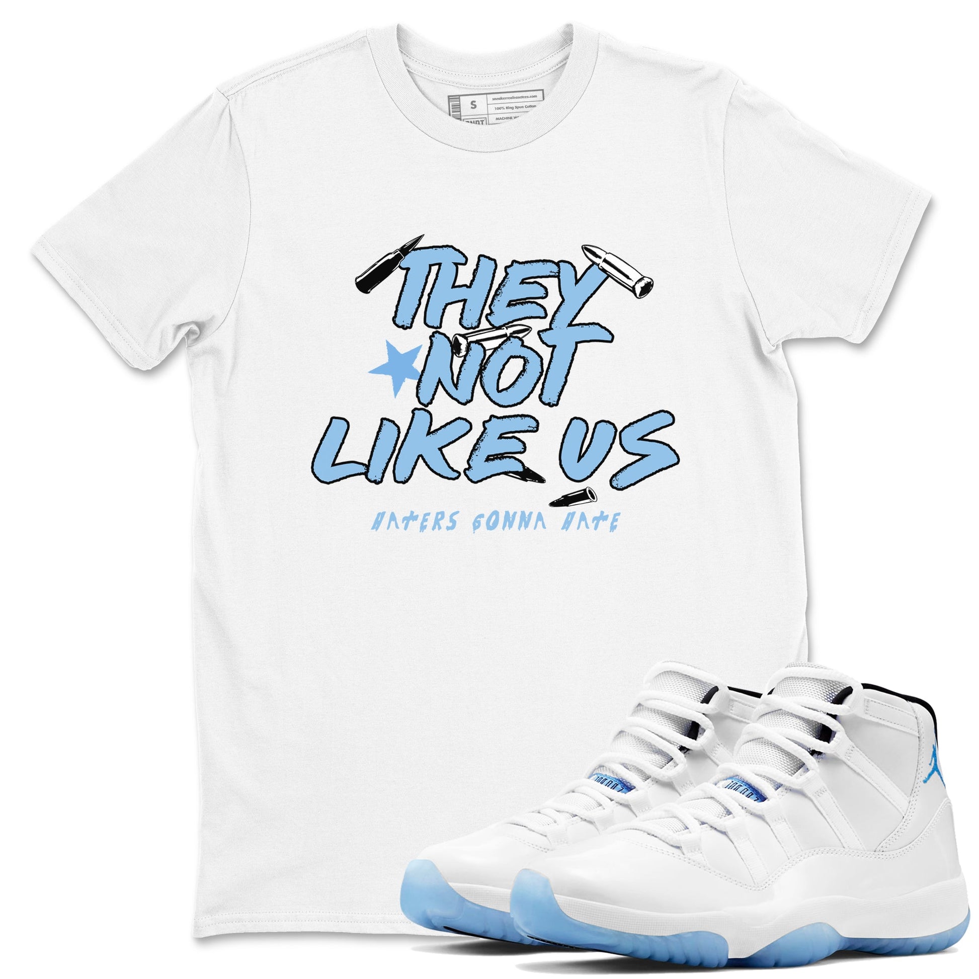 11s Legend Blue shirts to match jordans They Not Like Us best t shirts to wear with jordans AJ11 Retro Legend Blue match shoes to clothes SNRT Sneaker Tees unisex cotton White 1 shirts