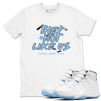 11s Legend Blue shirts to match jordans They Not Like Us best t shirts to wear with jordans AJ11 Retro Legend Blue match shoes to clothes SNRT Sneaker Tees unisex cotton White 1 shirts