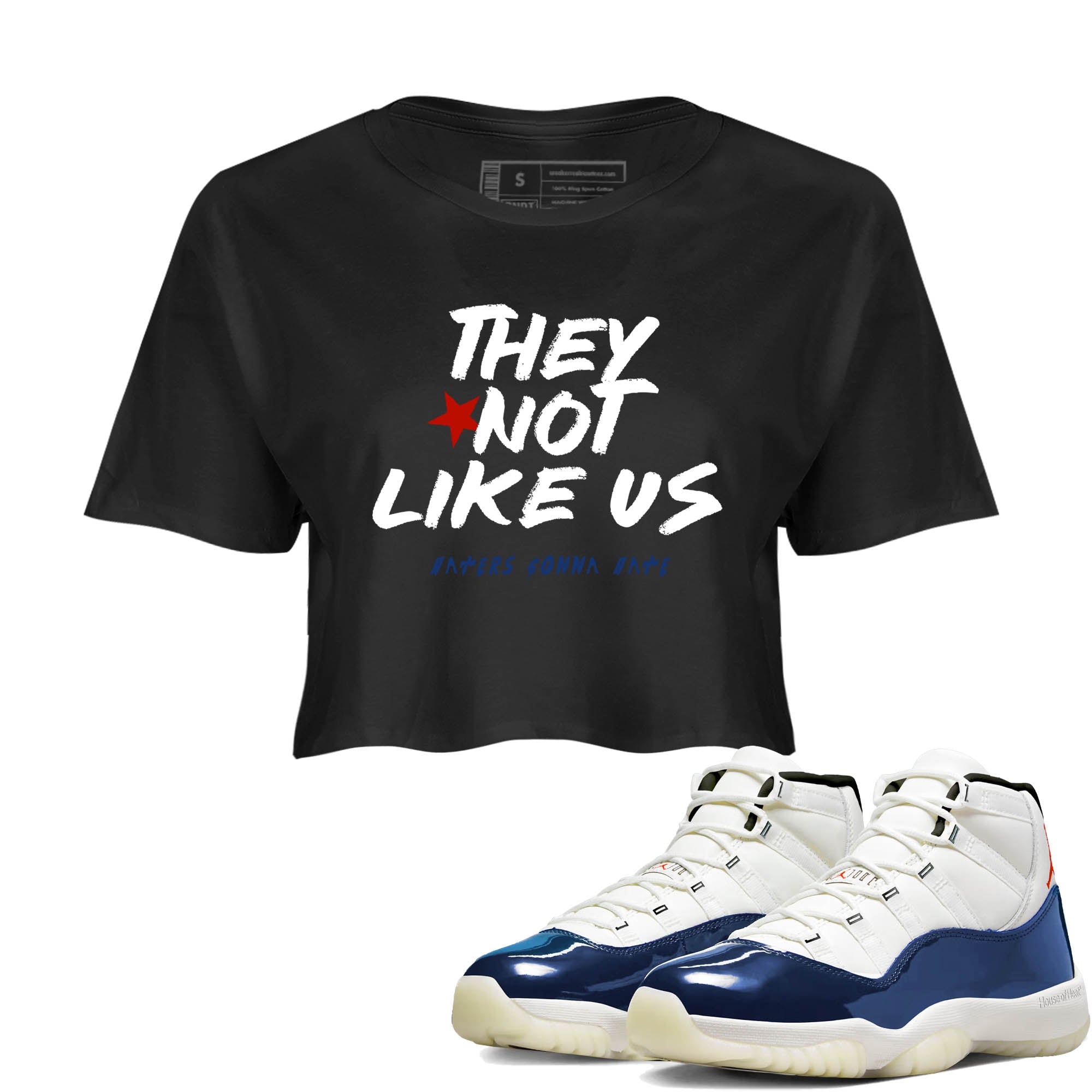 Sneaker Threads – Sneaker Tees To Match Air Jordan 11 Rare Air – They Not Like Us Crop Tee Black 1. Perfect for Jordan releases 2025 colorways.