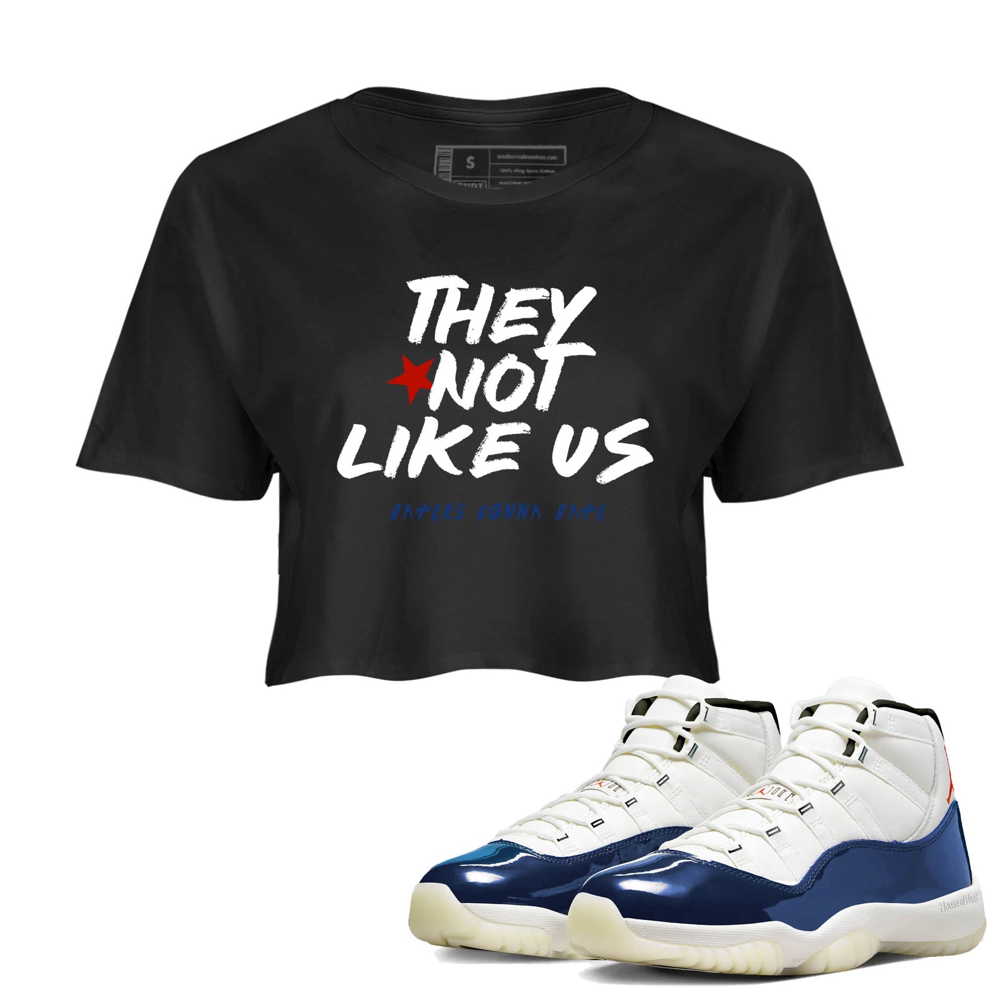 Sneaker Threads – Sneaker Tees To Match Air Jordan 11 Rare Air – They Not Like Us Crop Tee Black 1. Perfect for Jordan releases 2025 colorways.