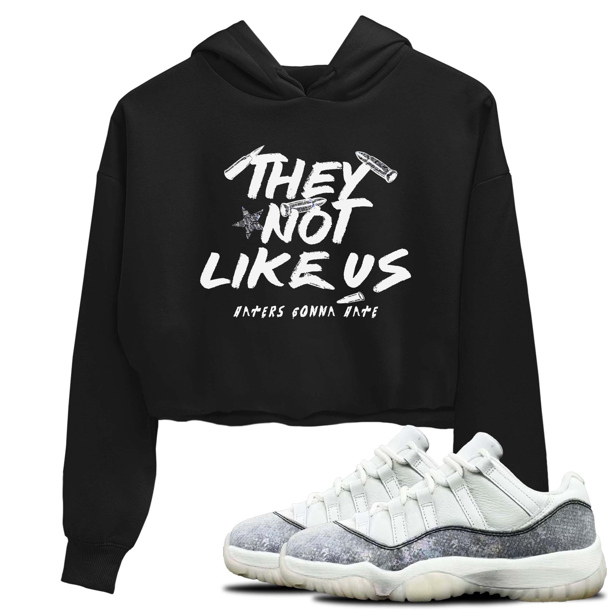 11s Year Of The Snake shirts to match jordans  They Not Like Us shirts to match jordans Air Jordan 11 Retro Low Year Of The Snake match shoes to clothes SNRT Sneaker Tees unisex cotton Black 1 crop tee