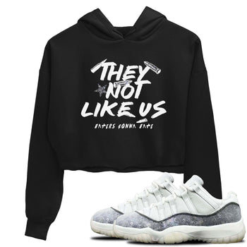11s Year Of The Snake shirts to match jordans  They Not Like Us shirts to match jordans Air Jordan 11 Retro Low Year Of The Snake match shoes to clothes SNRT Sneaker Tees unisex cotton Black 1 crop tee