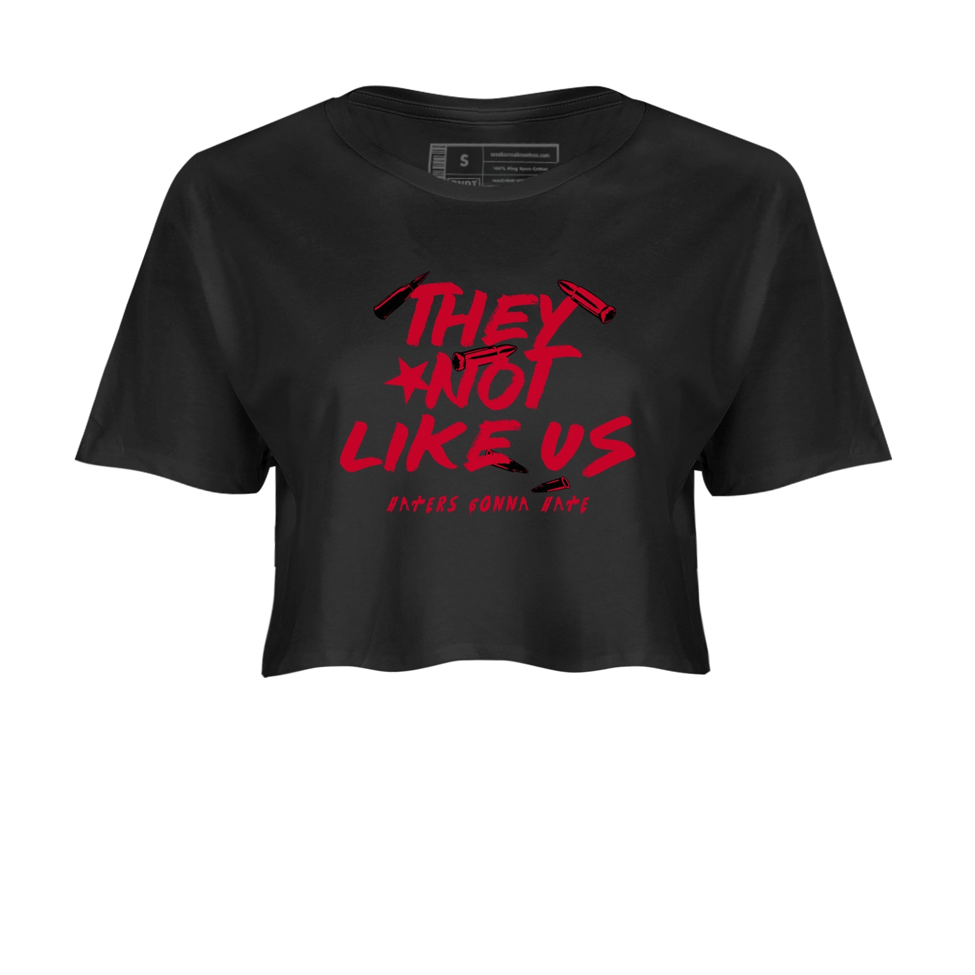 12s Flu Game shirts to match jordans They Not Like Us sneaker match tees Air Jordan 12 Retro Flu Game match shoes to clothes SNRT Sneaker Tees unisex cotton Black 2 crop tee