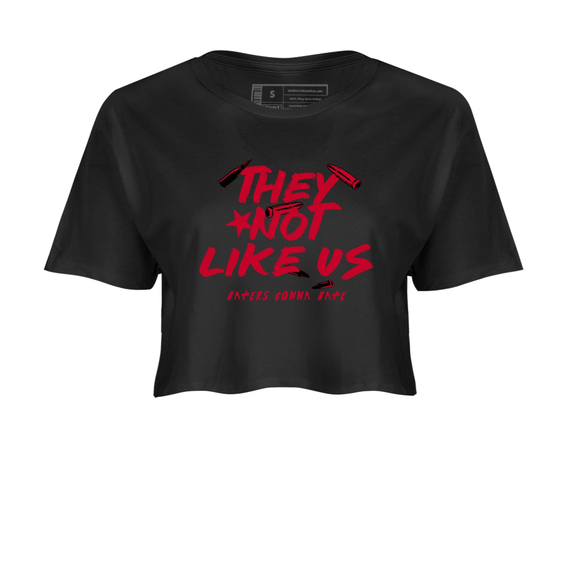 12s Flu Game shirts to match jordans They Not Like Us sneaker match tees Air Jordan 12 Retro Flu Game match shoes to clothes SNRT Sneaker Tees unisex cotton Black 2 crop tee