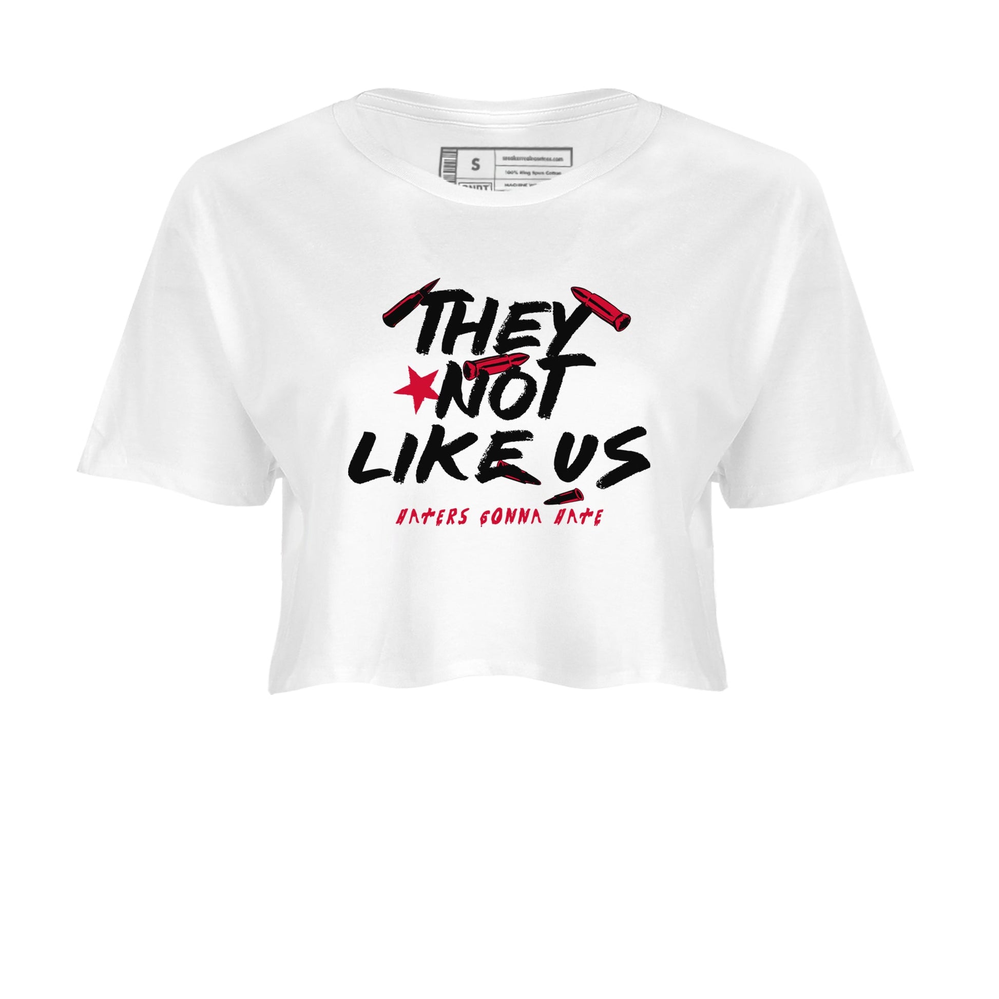 12s Flu Game shirts to match jordans They Not Like Us sneaker match tees Air Jordan 12 Retro Flu Game match shoes to clothes SNRT Sneaker Tees unisex cotton White 2 crop tee
