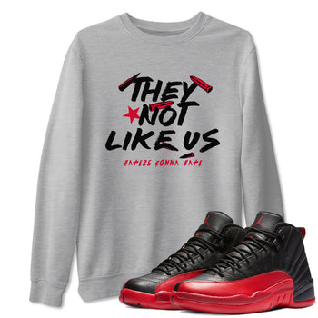 12s Flu Game shirts to match jordans They Not Like Us sneaker match tees Air Jordan 12 Retro Flu Game match shoes to clothes SNRT Sneaker Tees unisex cotton Heather Grey 1 shirts