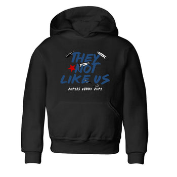 Sneaker match tees – Sneaker Tees To Match Air Jordan 12 French Blue Shoes – They Not Like Us Kids T-Shirt Black 2