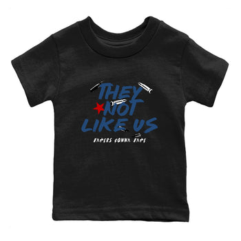 Sneaker match tees – Sneaker Tees To Match Air Jordan 12 French Blue Shoes – They Not Like Us Kids T-Shirt Black 2