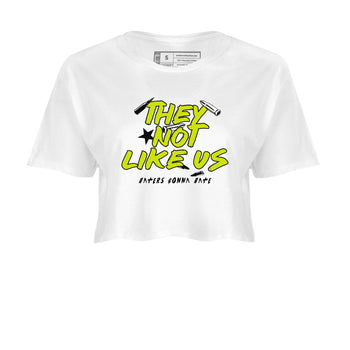 13s Bright Cactus shirts to match jordans They Not Like Us sneaker match tees AJ 13 Bright Cactus match shoes to clothes SNRT Sneaker Tees unisex cotton White 2 crop tee