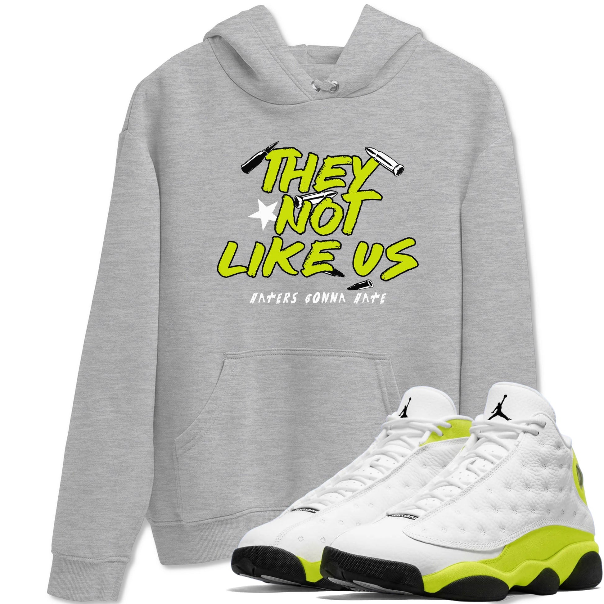 13s Bright Cactus shirts to match jordans They Not Like Us sneaker match tees AJ 13 Bright Cactus match shoes to clothes SNRT Sneaker Tees unisex cotton Heather Grey 1 shirts