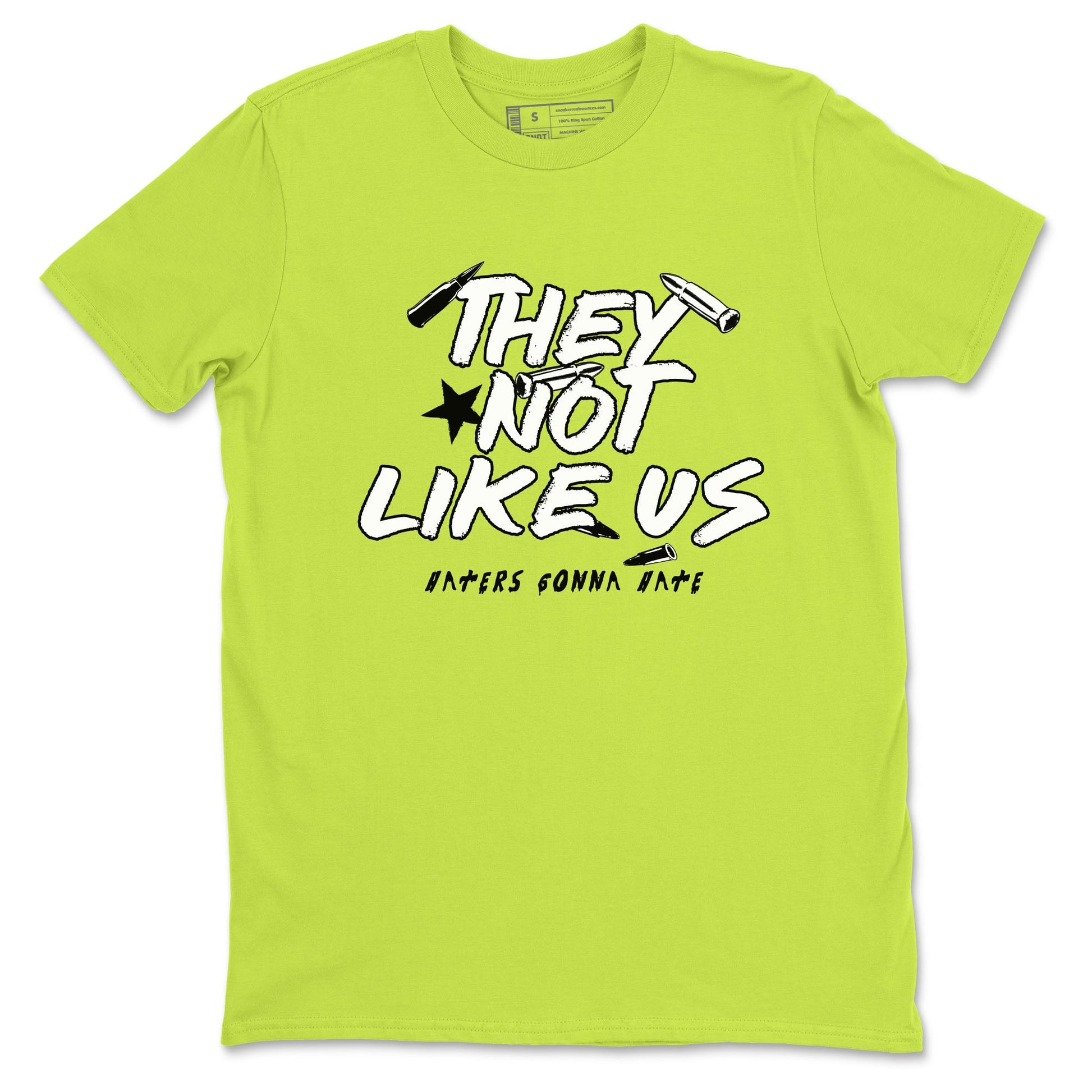 13s Bright Cactus shirts to match jordans They Not Like Us sneaker match tees AJ 13 Bright Cactus match shoes to clothes SNRT Sneaker Tees unisex cotton Safety Green 2 shirts