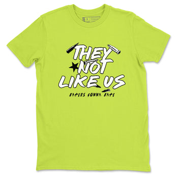13s Bright Cactus shirts to match jordans They Not Like Us sneaker match tees AJ 13 Bright Cactus match shoes to clothes SNRT Sneaker Tees unisex cotton Safety Green 2 shirts