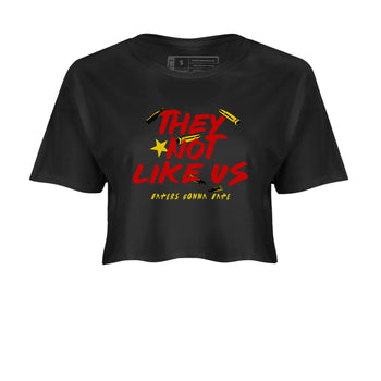 They Not Like Us womens crop tee made to vibe with the Air Jordan 14 Challenge Red sneakers — the perfect match in Black 2.