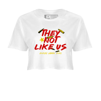 They Not Like Us womens crop tee made to vibe with the Air Jordan 14 Challenge Red sneakers — the perfect match in White 2.