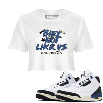 3s For The Love to match jordans They Not Like Us sneaker match tees A Ma Maniere For The Love match shoes to clothes SNRT Sneaker Tees unisex cotton White 1 crop tee