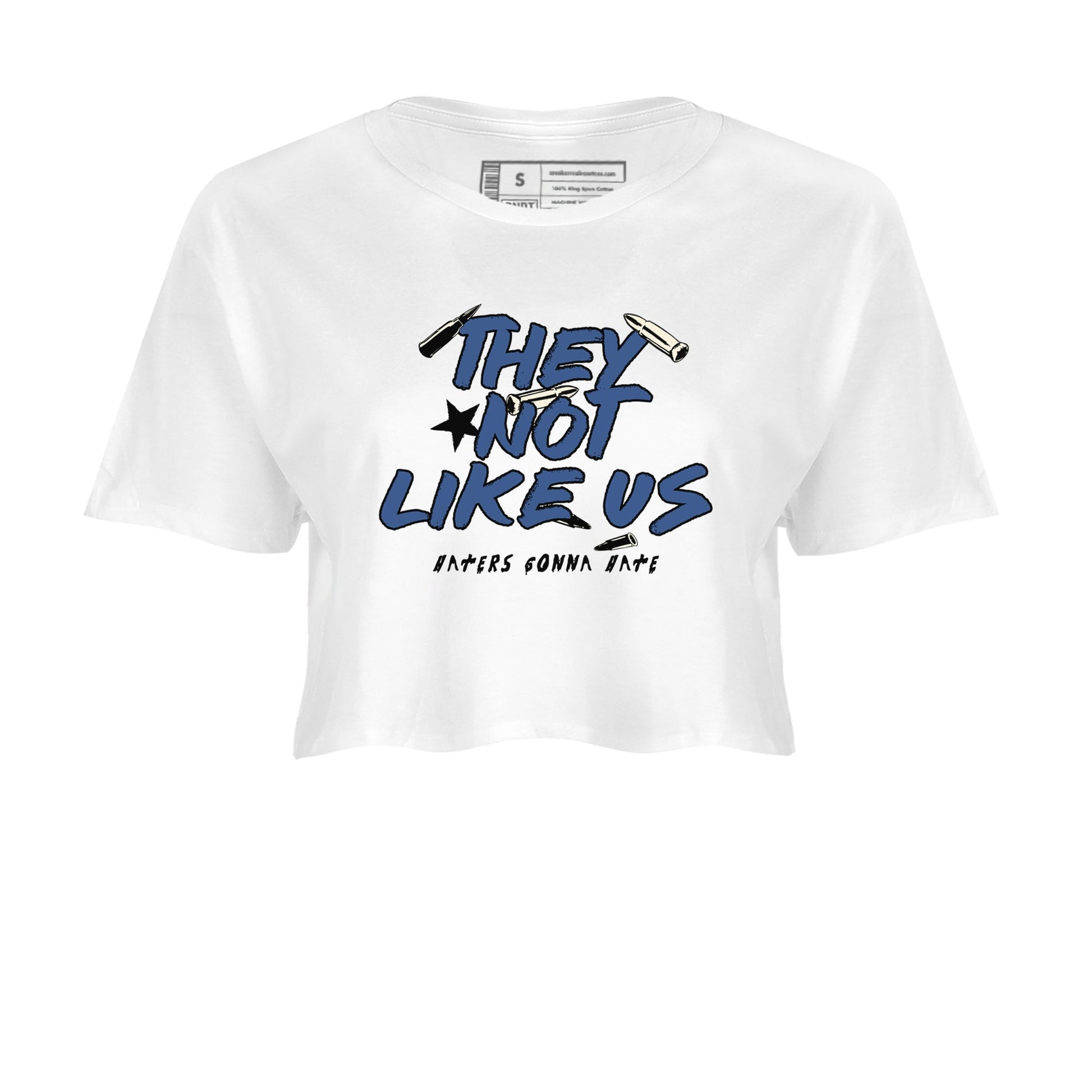 3s For The Love to match jordans They Not Like Us sneaker match tees A Ma Maniere For The Love match shoes to clothes SNRT Sneaker Tees unisex cotton White 2 crop tee