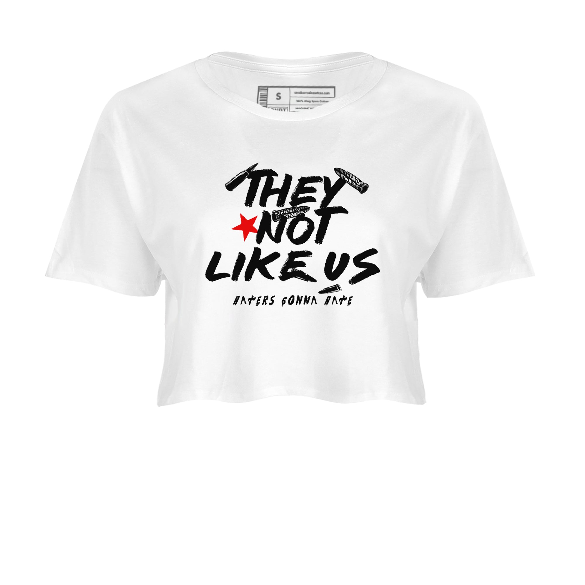 3s Black Cement shirts to match jordans They Not Like Us sneaker match tees Air Jordan 3 Retro OG Black Cement match shoes to clothes SNRT Sneaker Tees unisex cotton White 2 crop tee