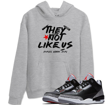 3s Black Cement shirts to match jordans They Not Like Us sneaker match tees Air Jordan 3 Retro OG Black Cement match shoes to clothes SNRT Sneaker Tees unisex cotton Heather Grey 1 shirts