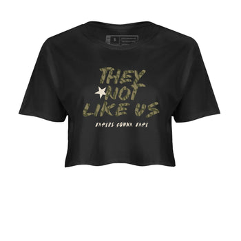 Sneaker Threads – Sneaker Tees To Match Air Jordan 3 Medium Olive – They Not Like Us Crop Tee Black 2. Perfect for Jordan releases 2025 colorways.