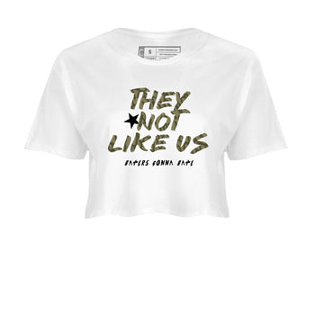 Sneaker Threads – Sneaker Tees To Match Air Jordan 3 Medium Olive – They Not Like Us Crop Tee White 2. Perfect for Jordan releases 2025 colorways.