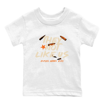 They Not Like Us baby and kids t-shirt crafted for little sneakerheads to shine with the Air Jordan 3 Starfish sneakers, displayed in White 2.
