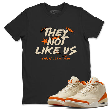 They Not Like Us sneaker match t-shirt styled to complete your fit with the Air Jordan 3 Starfish sneakers, shown in Black 1.