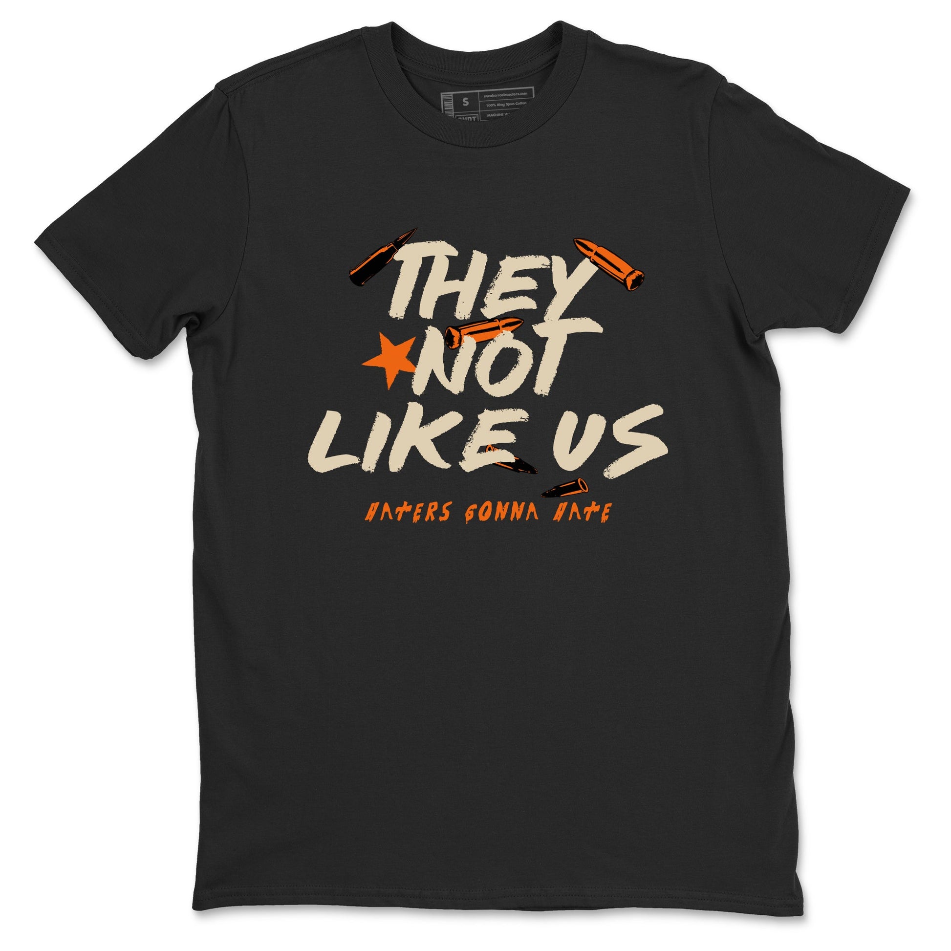 They Not Like Us sneaker match t-shirt styled to complete your fit with the Air Jordan 3 Starfish sneakers, shown in Black 2.