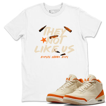 They Not Like Us sneaker match t-shirt styled to complete your fit with the Air Jordan 3 Starfish sneakers, shown in White 1.