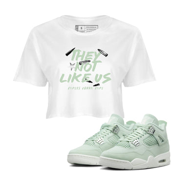 4s seafoam shirts to match jordans They Not Like Us sneaker match tees Air Jordan 4 Abundance match shoes to clothes SNRT Sneaker Tees unisex cotton White 1 crop tee