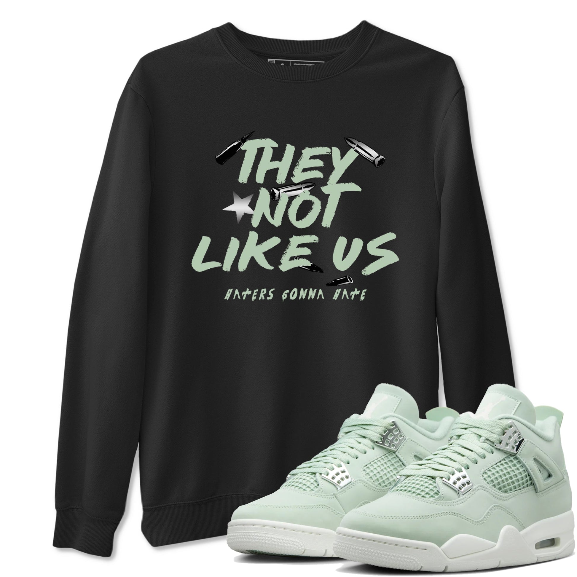 4s seafoam shirts to match jordans They Not Like Us sneaker match tees Air Jordan 4 Abundance match shoes to clothes SNRT Sneaker Tees unisex cotton Black 1 shirts