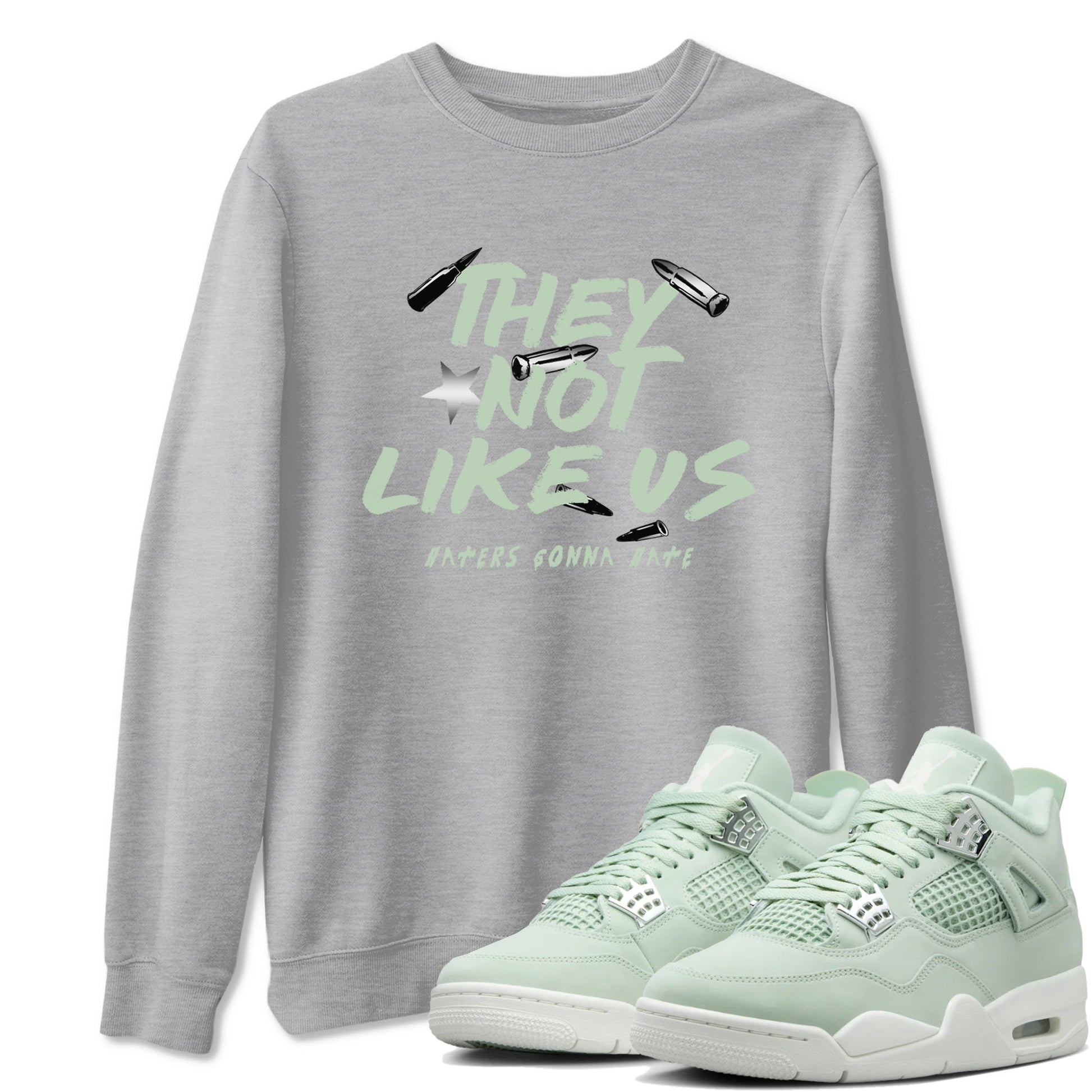 4s seafoam shirts to match jordans They Not Like Us sneaker match tees Air Jordan 4 Abundance match shoes to clothes SNRT Sneaker Tees unisex cotton Heather Grey 1 shirts