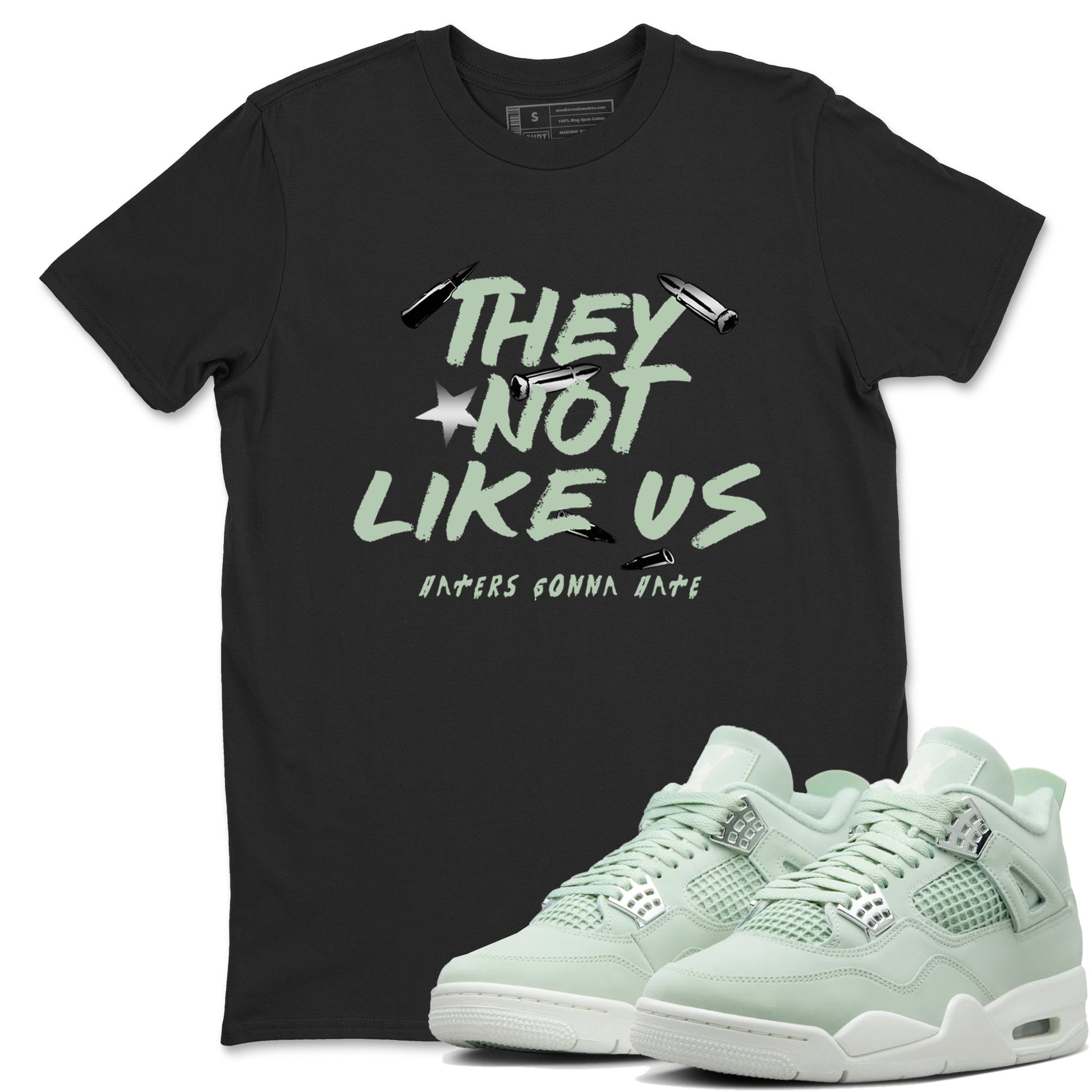 4s seafoam shirts to match jordans They Not Like Us sneaker match tees Air Jordan 4 Abundance match shoes to clothes SNRT Sneaker Tees unisex cotton Black 1 shirts