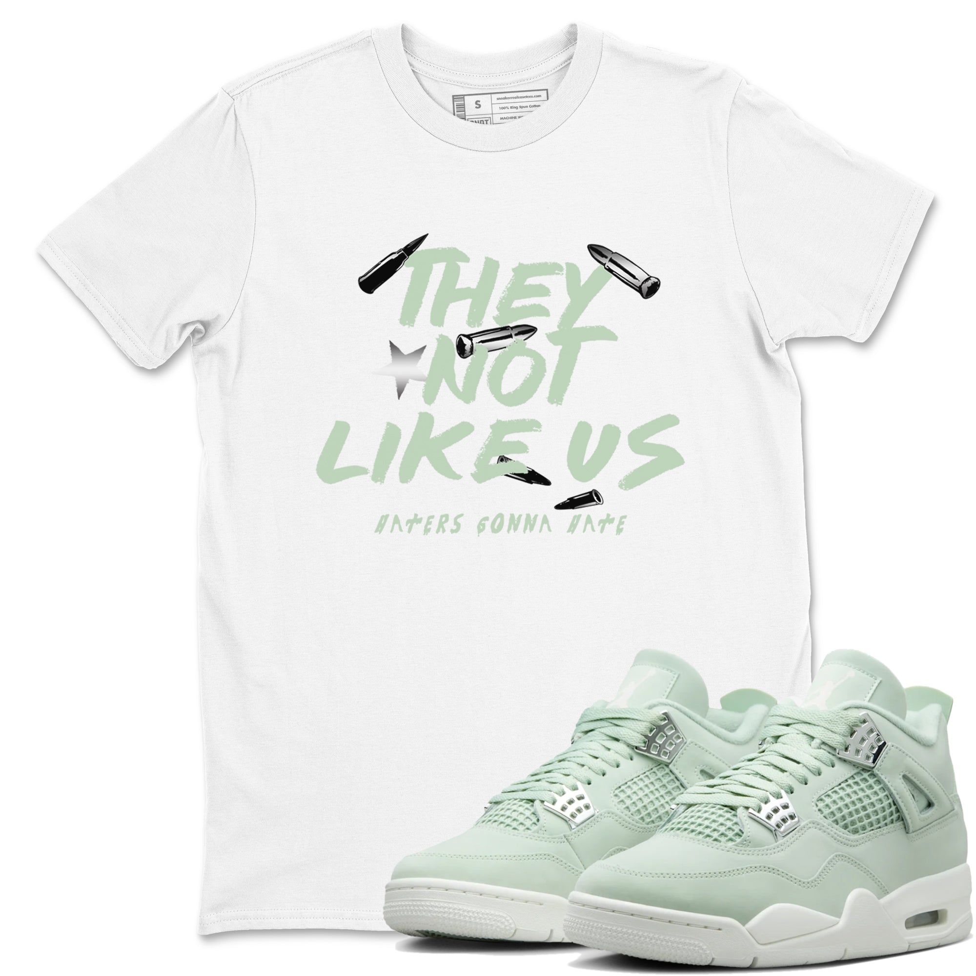 4s seafoam shirts to match jordans They Not Like Us sneaker match tees Air Jordan 4 Abundance match shoes to clothes SNRT Sneaker Tees unisex cotton White 1 shirts