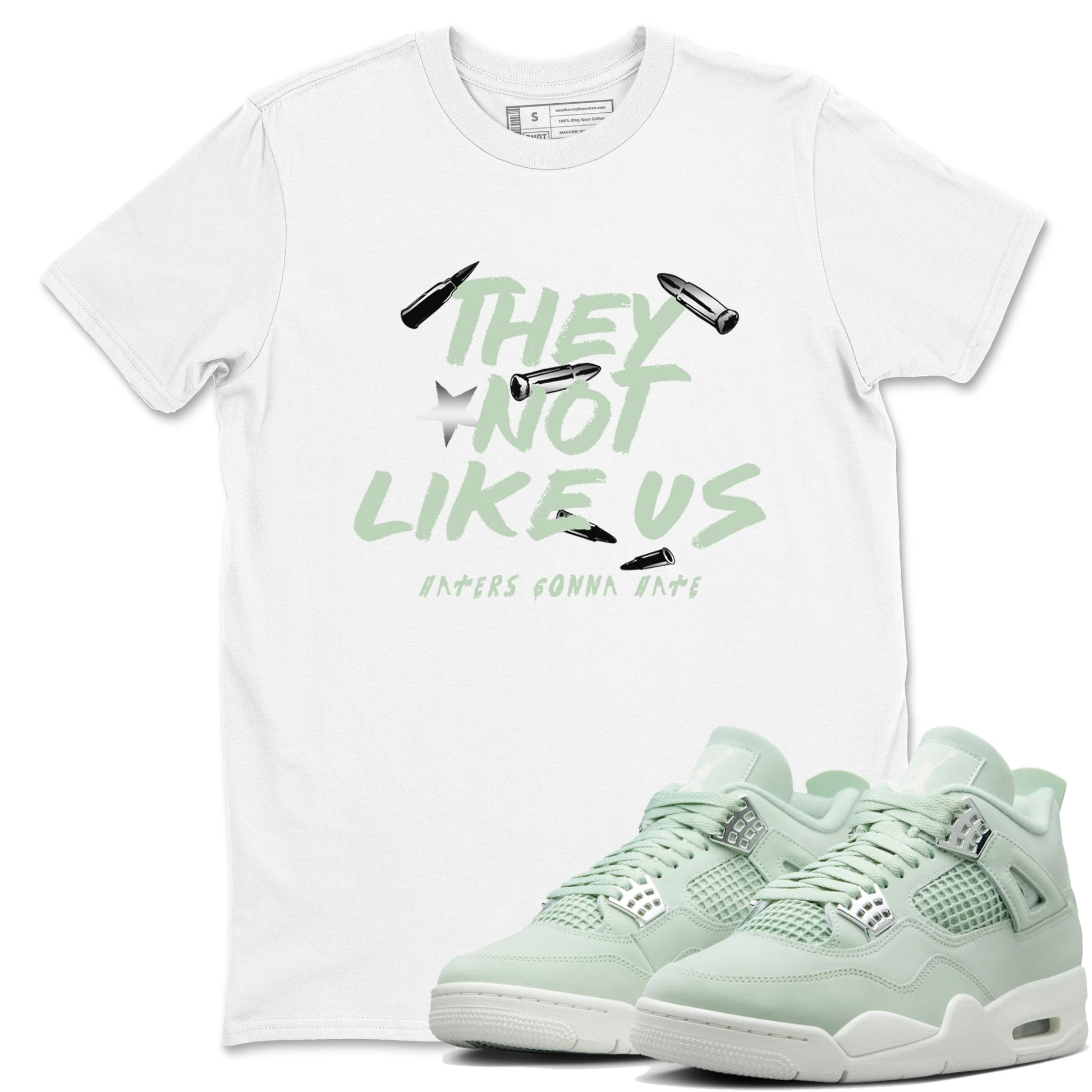 4s seafoam shirts to match jordans They Not Like Us sneaker match tees Air Jordan 4 Abundance match shoes to clothes SNRT Sneaker Tees unisex cotton White 1 shirts