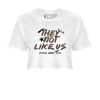 Sneaker match tees – Sneaker Tees To Match Air Jordan 4 Cave Stone Shoes – They Not Like Us Crop T-Shirt White 2