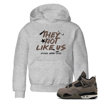 Sneaker match tees – Sneaker Tees To Match Air Jordan 4 Cave Stone Shoes – They Not Like Us Kids T-Shirt Heather Grey 1