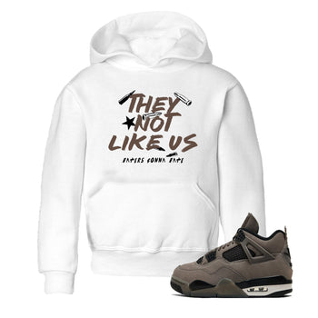 Sneaker match tees – Sneaker Tees To Match Air Jordan 4 Cave Stone Shoes – They Not Like Us Kids T-Shirt White 1